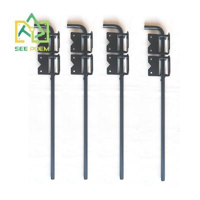 China Easily Assembled See Poem Deep Fence Drop Rod Heavy Duty Cane Bolt Drop Rod Gate Hardware For Wooden Fence for sale