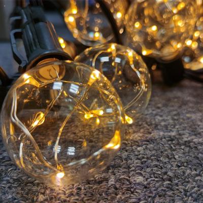 China Decorative G40 Copper Wire Globe String Light Christmas LED Curtain Lights G40 Copper Wire Globe String Light for Indoor Outdoor Decoration for sale