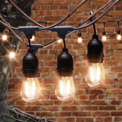 China Outdoor Wedding Patio Lights Edison Drop Light Set Cafe 25 String Light LED Bulbs 110-240V S14 For Holiday Decoration for sale