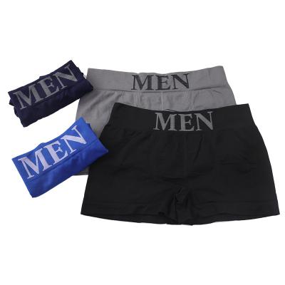 China Antibacterial Selling Like Hot Cakes Man Seamless Breathable Boxer Briefs Solid Running Exercise Brand Shorts Black Blue Men's Underwear for sale