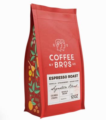 China BIODEGRADABLE Recyclable Flat Bottom Coffee Bean Bags 150g 250g Custom Printed Digital Printing Coffee Bag Packaging for sale