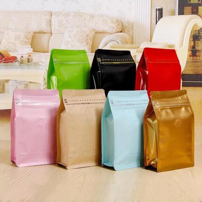 China BIODEGRADABLE bean tea bag150g 250g custom paper coffee bags flat bottom coffee packaging bags with tin tie coffee packets for sale