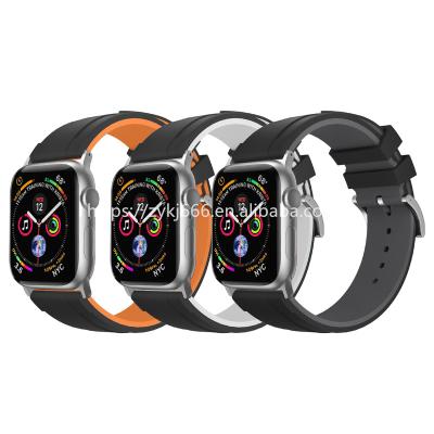 China Wholesale Cheap Price Rubber Watch Band Sport Watch Belt Silicone Rubber Watch Strap For Apple iWatch 6 SE 38mm 40mm 42mm 44mm for sale