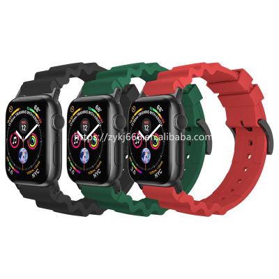 China 38mm 40mm 42mm 44mm 44mm Fashion Watchbands Strap Sports Strap Rubber Watch Band For iWatch Series 6/5/4/3/2/1 for sale