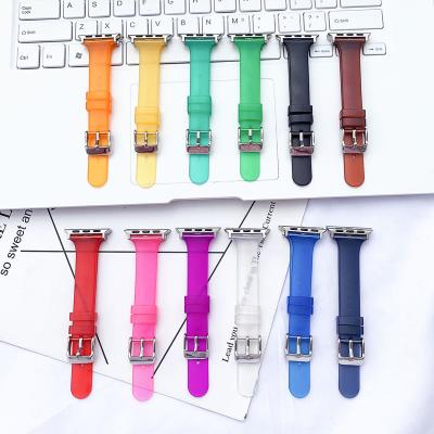 China New Transparent Fashion Matte Resin Watch Strap Band 40mm Watch Band 44mm For Apple Watch Iwatch Series 6/5/4/3/2/1 for sale