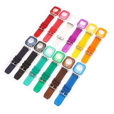 China Rubber Silicone Strap iwatch Band Strap For iwatch Wristband Wristband Watch Band Series Smart Watch Protective Case 1/2/3/4/5/6/se for sale