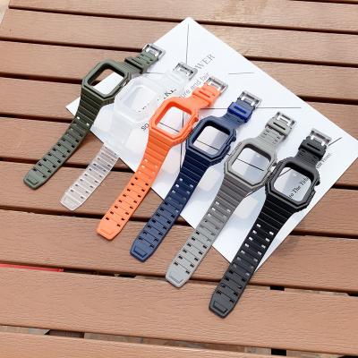 China One Piece Sports Strap Strap For Apple Watch Band Compatible With iWatch Bands Replacement Strap 42mm Case 44mm View Protector for sale