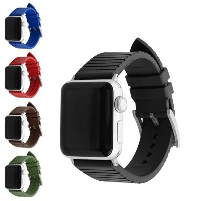 China Fashion Luxury/2020 Popular Fashion Fluororubber Apple Watch Band 38/40mm 42/44mm Rubber Watch Strap for iwatch1/2/3/4/5/6 for sale