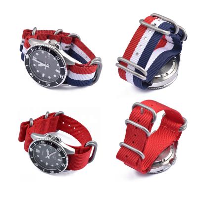 China Stylish Appearance Ring Watchband 20MM Fashion Sport Military Nylon Nylon Watch Band 5 Replace Strap 20 Colors for sale