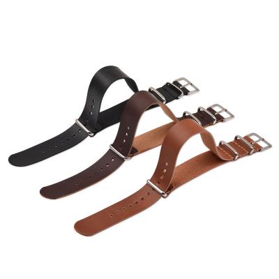 China 18mm 20mm 22mm Luxury High Quality Western Leather Strap PU Watch Band NATO Quick Release Wrist Watch Band for sale