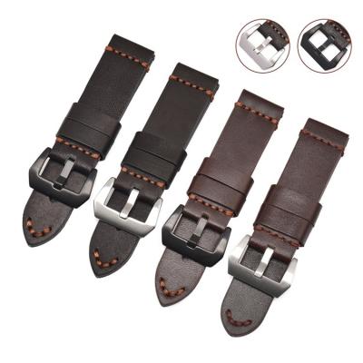 China Luxury Retro Handmade Genuine Leather Watch Bands Watch Band Strap For Panera Metal Buckle Accessories 20mm 22mm 24mm 26mm Wrist Band for sale