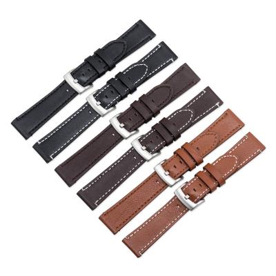 China Fanshion Sports Manufacturer Watch Band Strap Belt Strap 18mm 20mm 22mm 24mm Matte Genuine Leather Watchband for sale