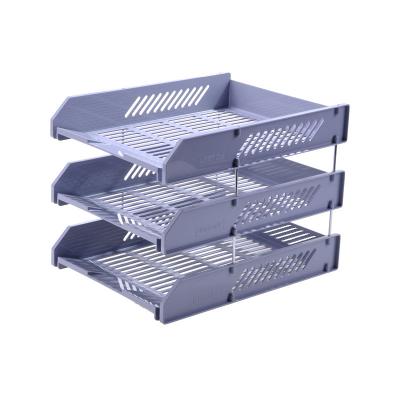 China anti-static & 2021 High Quality China Supplier Perilly Plastic Stackable Desk Organizer 3 Layer File Tray For Office&School for sale