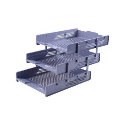 China 2021 High Quality China Anti-static Wholesaler Office Stationery 3 Layer Plastic Desk Organizer File Tray /Letter Tray/Document Tray for sale