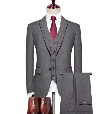 China Luxury Custom Made Plus Size Suit Men's 3 Piece Office Blazer + Pants for sale