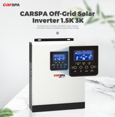 China 12v 1500w Inverter Solar PV DC To AC Off Grid Lifepo4 Pure Sine Wave Hybrid Inverter 430*350*198mm for sale