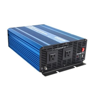 China Aluminum Off Grid Power 2000W Pure Sine Wave Power Inverter Dual 220 Volt AC Outlets 5V 2.1A USB Port Battery Maintains Off Grid DC AC Panel for sale