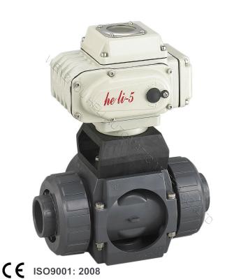 China General PVC 3 Way Electric Three Way Ball Valve For Water for sale