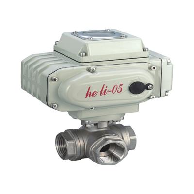 China General T model or L model motorized three way ball valve with threaded (DN15~DN100, PN16, PN25, PN40, PN64 optional) for sale