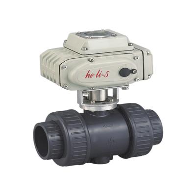 China General 2 Way Electric PVC Ball Valve with Double Union or Socket (DN15~DN100, PN10, ON-OFF, Modulation, 1K, Contact Free) for sale