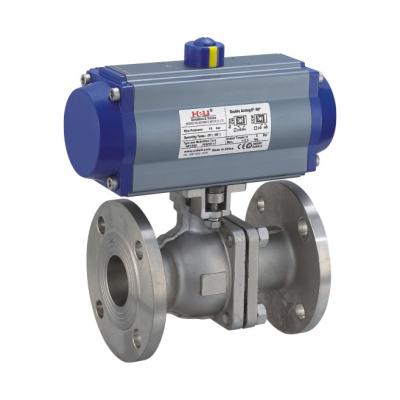 China Stainless flanged ball valve with pneumatic actuators â ‰ ¤ DN200 for sale