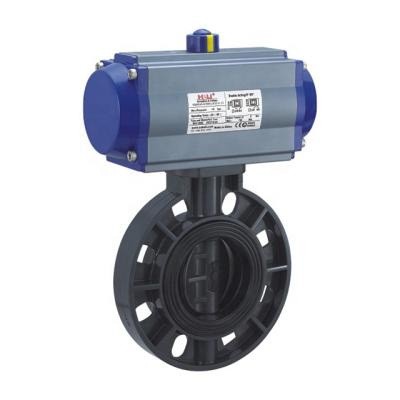 China General PN10 Wafer PVC Butterfly Valve With Pneumatic Actuator for sale