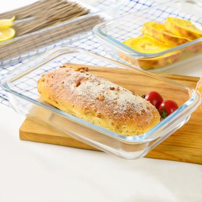 China Pyrex Glass Clear Rectangular Glass Baking Dish For Baking Small Oblong Casserole Pan Glass Bakeware Rectangular Baking Dish for sale