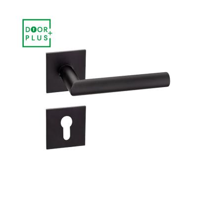 China Doorplus Matt Black Door Handle For Bedroom Bathroom Interior Door Easy Installation Heavy Duty Door Handles for sale