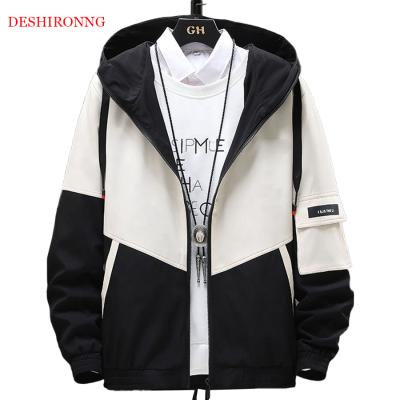 China 2021 Breathable Outwear Autumn Coat Men's Oversized Standup Coats Printed Custom Logo Men's Jackets Slim Fit Hooded Coat Men's Parka for sale