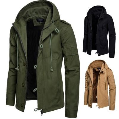 China Breathable Winter Men Coat Cotton Padded Hooded Down Coat Casual Jacket Outwear Loose for sale