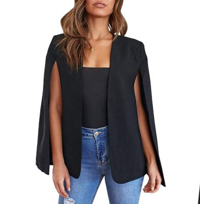 China Viable Women's Cape Blazer Split Front Cloak Jacket Workwear Coat Ladies Open Front Cloak Blazers for sale