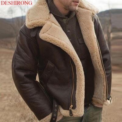 China Wholesale Winter Designer Leather Bomber Jacket Men's Suede Leather Jacket Breathable One Piece Thicken Fur Jacket Men for sale