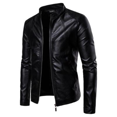 China Reversible Fashion Designs Classic Boys Biker Jacket Motorcycle PU Faux Leather Jacket For Men Blazer Masculino Slim Fit Leather Coat for sale