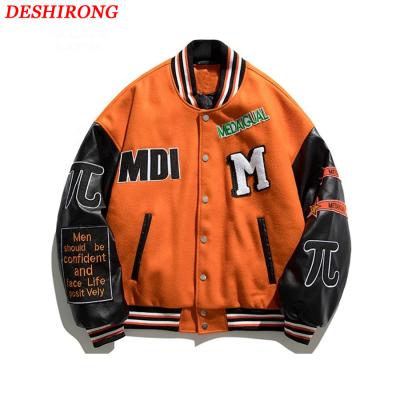 China 2021 Reversible Black Men Leather Jacket Men Winter Embroidery Japanese Warm Woolen Coat Loose Leather Bomber Jacket for sale