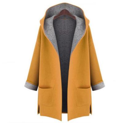 China Anti-wrinkle woman wool coat winter jacket women slim cardigan woolen jackets long cotton warm cota for sale