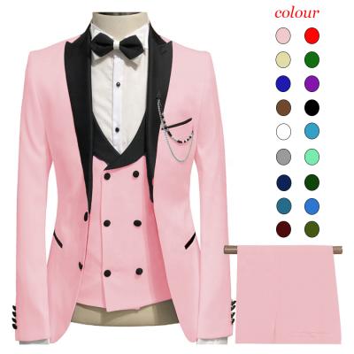 China High Quality Breathable Casual Men's Suits Wedding Tuxedos Button Up Slim Type Men's Suits 2021-Three-p Decoration Men's Suits for sale