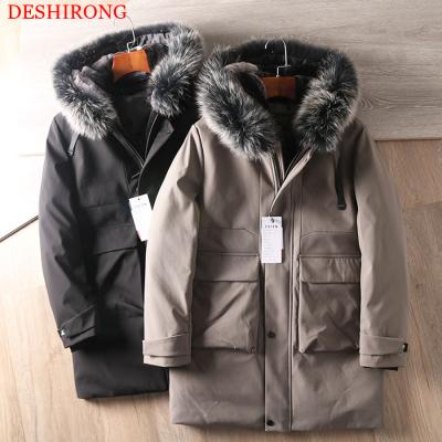 China Wholesale Price Anti-wrinkle Winter Real Duck Down Man Keep Warm White Fur Coats For Men White Goose Down Men's Down Coat for sale