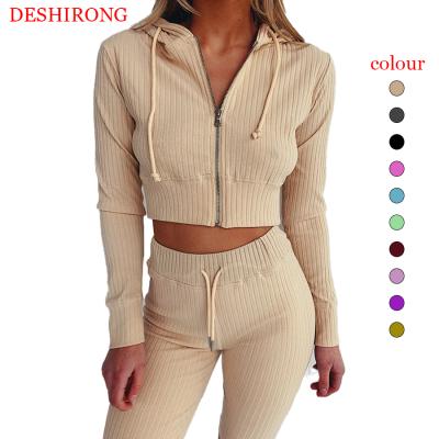 China 2021 Anti-Wrinkle New Design Sale Hoodies Cropped Hoodie Whole Set Woman Sport Tracksuit And Hoodies Women for sale