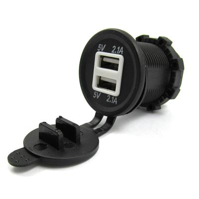 China New Universal Output 5V 4.2A Two USB Car Phone Charger Power Socket With Digital Led Display for sale