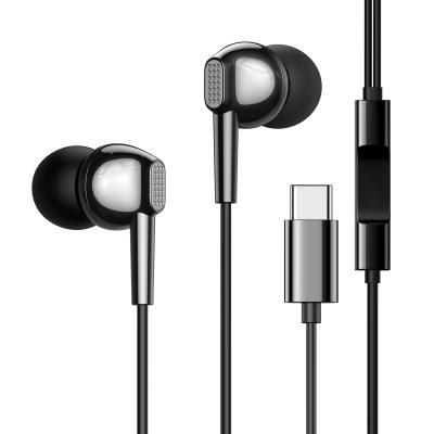 China Hot-selling Good Sound JOYROOM JR-EC02 Half In-Ear 1.2M Earbuds Amazon Wired Type C Earphone Earphone for sale