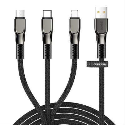 China Camera JOYROOM S-1335K4 3 in 1 Multi USB Cable Universal Function Mobile Phone Charger Fast Charging Cord for sale