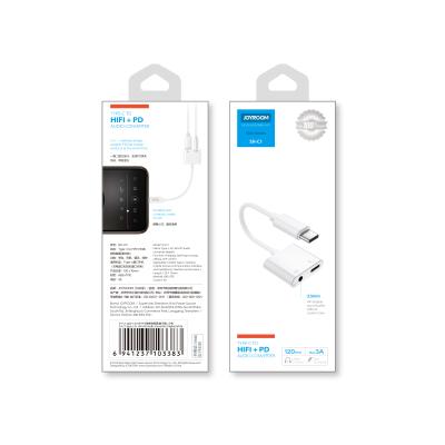 China JOYROOM Phone 2 in 1 type-c usb caudio 3.5mm adapter for typing c to 3.5mm for sale