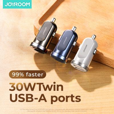 China JOYROOM Smart Mobile Phone Car Accessories USB Port Car Phone Fast Mini Dual QC3.0 Charger for sale