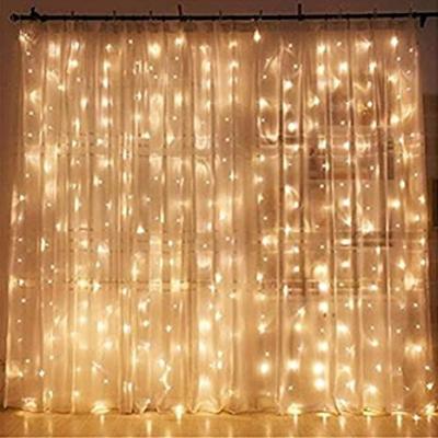 China Wire+LED+plastic 300 LED Outdoor Indoor Wall Decorations in Garden Copper Bedroom Wedding Party String Light Curtain Window, Warm White for sale