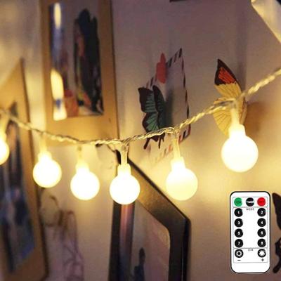 China Warm White Copper Wire+LED+plastic Ball Lights Led Curtain Backdrop Wishing Ball Wedding Decoration Window String Lights for sale