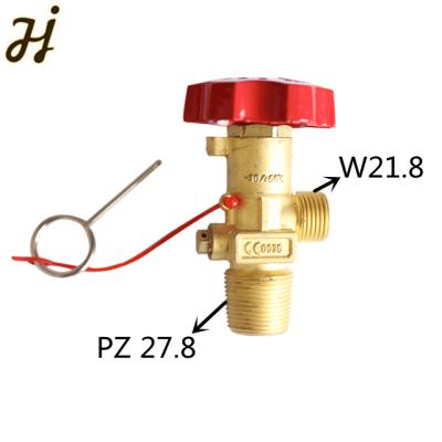 China Brass Co2 Fire Extinguisher Valve PZ 27.8 INLET Wheel Handle Type for sale