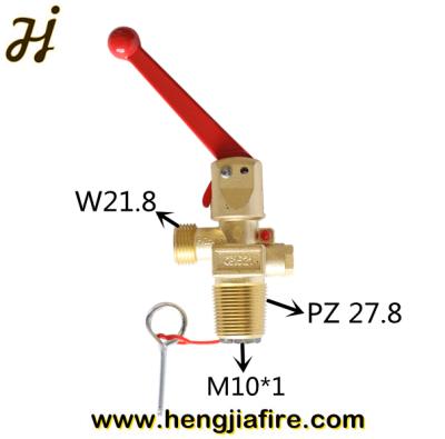 China Brass Co2 Fire Extinguisher Valve PZ 27.8 INLET Wheel Handle Type for sale