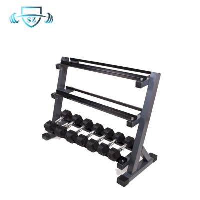 China Commercial Hot Sales Factory Directly Supply Three Rows Bewitch Dumbbell Rack For Gym Fitness for sale