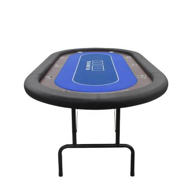 China Custom 10 Player Wooden Table Casino Club Casino Metal Multigame Poker Table Blue Professional for sale