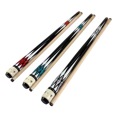 China Guanque Snooker Pool Table Wholesale Custom Wood Wrap 18oz Flame Maple Snooker Cue Stick 57